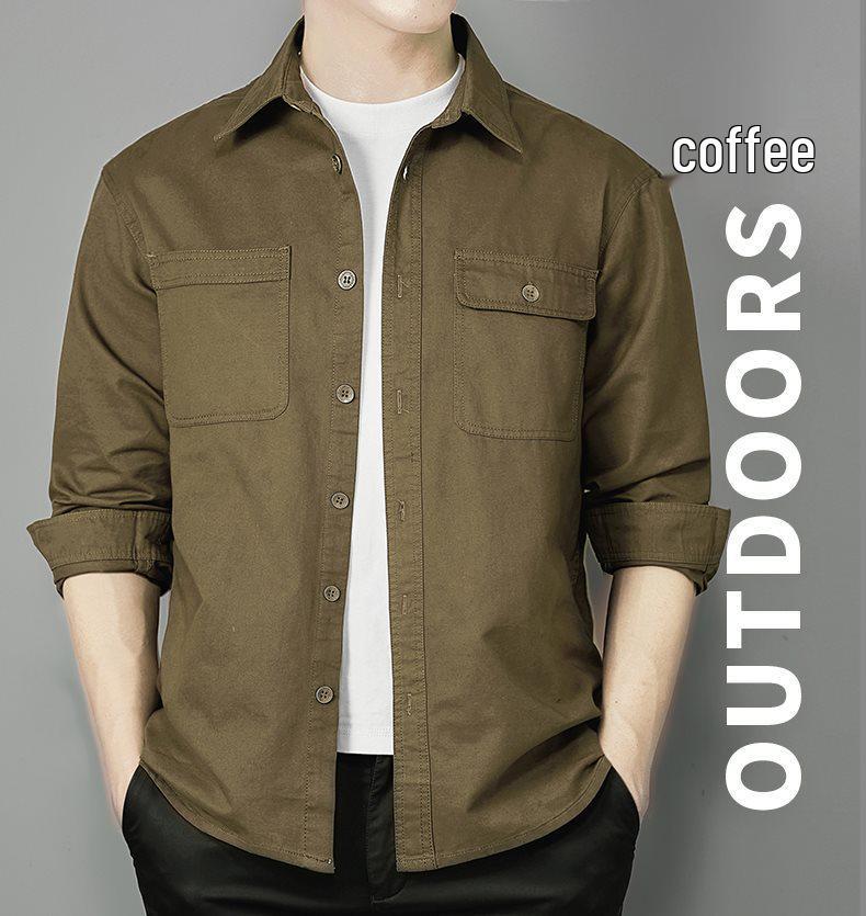 Men's Plus Size Military Style Business Workwear Shirt - Spring/Autumn
