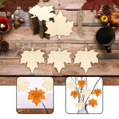 30 Pieces Wood Maple Leaves Cutouts Christmas Tree Ornaments Pendants Tags Unfinished Wooden
