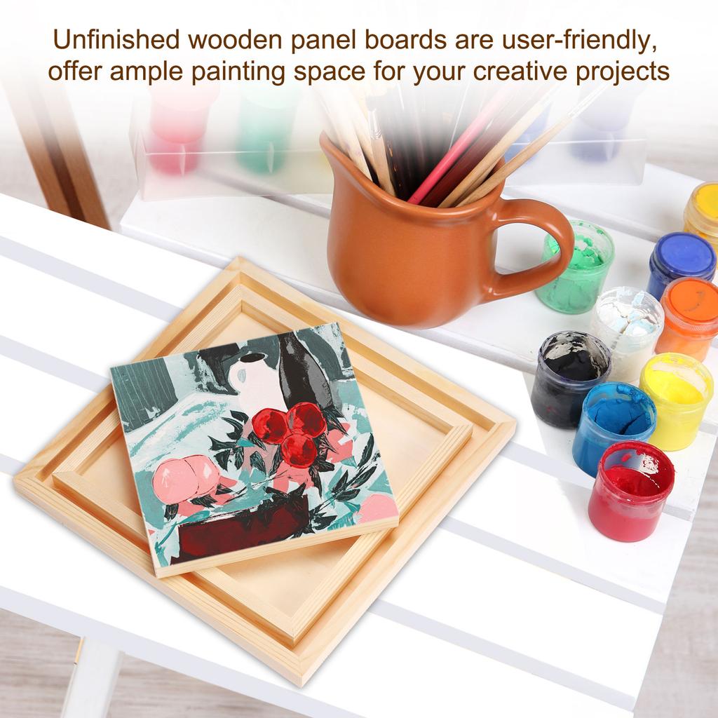 2Pcs Canvas Frame 15/20/25/30/35cm Wood Panel Board Unfinished Wooden Canvas Boards Round Blank Deep Cradle Board for Painting