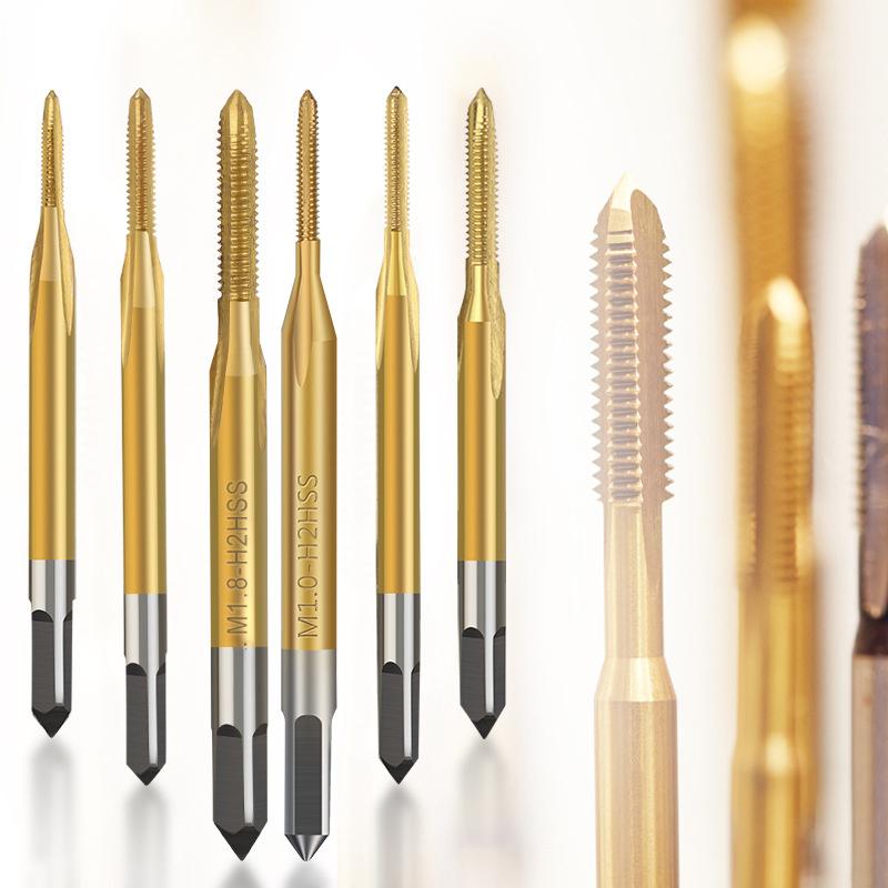HSS Thread Tap Screw Machine Tap Titanium Coating Metal Screw Hole Tap Drills Drill Bit M1 M1.2 M 1.4 M 1.6 M1.7 M1.8 Series