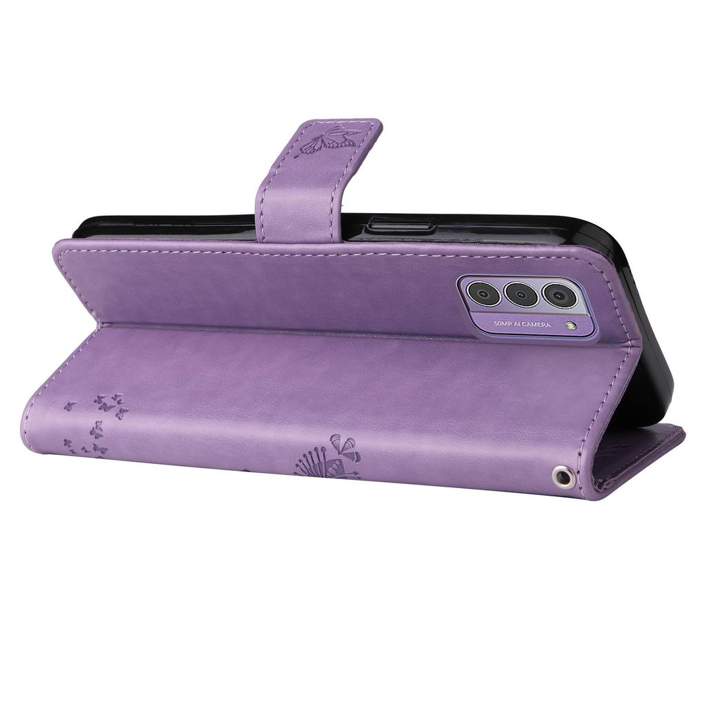 Für Nokia G42 Handyhülle mit Ständer Katzenbaum Muster Leder Brieftasche Handyhülle