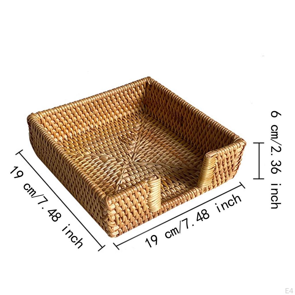 Handcrafted Flat Napkin Holder Basket Wicker Unique Rattan