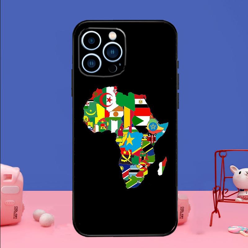 

Africa Map Phone Case For iPhone 17 16 15 13 11 12 14 Pro Max mini 15 16 Plus 16e 17 Air Bumper Cover iPhone 14 Plus