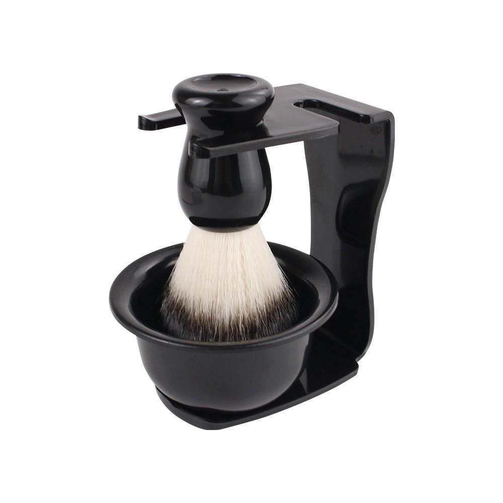 3PCS Nylon Bristle Beard Shaving Tool 2-in-1 Design Shaving Brush Stand New Shaving Brush Set Home