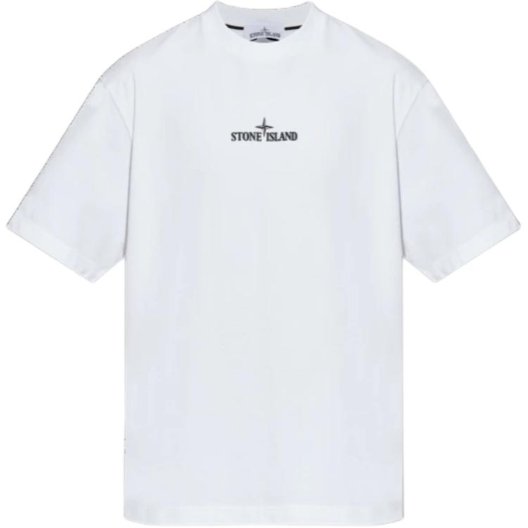 STONE ISLAND Классическая хлопковая футболка с круглым вырезом и логотипом Мужские топы K1S152100016S0089-V0001 XL