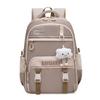 Large Capacity Simple Backpack With Letter Embroidery And Cloud Design Pendant