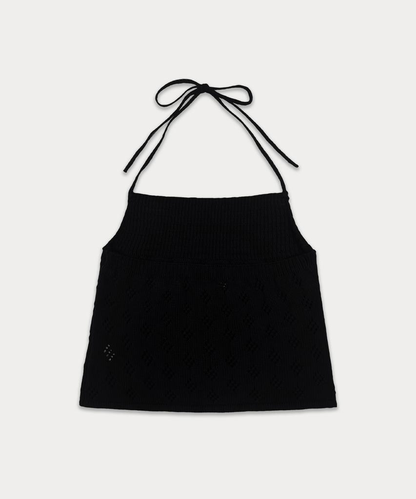Sseomweeobeoteo Skashi Halter Neck Knit Sleeveless - Black