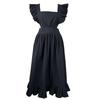 Gliitatu Stylish Women's Apron, Cute, Water-Repellent, Covers Your Bottom, Cafe Dress (Black)