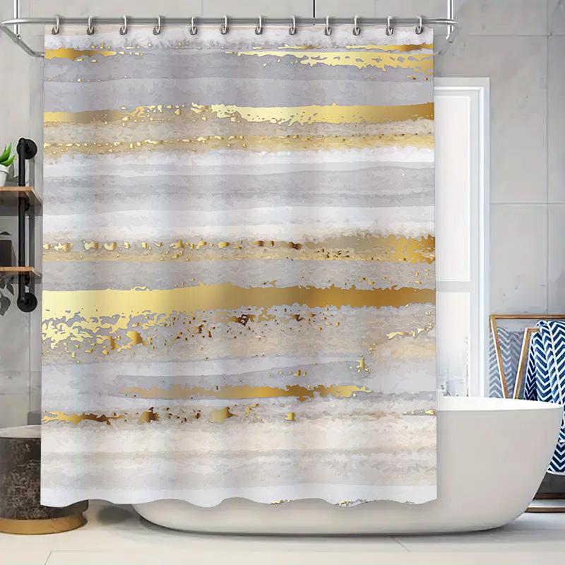 

Pink Floral Shower Curtain Bath Mat Waterproof Decorative Liner For Bathroom W60H190(CM)-1 Pcs
