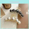 Large Pearl Hair Claw Clip For Women Chic Versatile Fashion Hair Accessory In Starry Gray