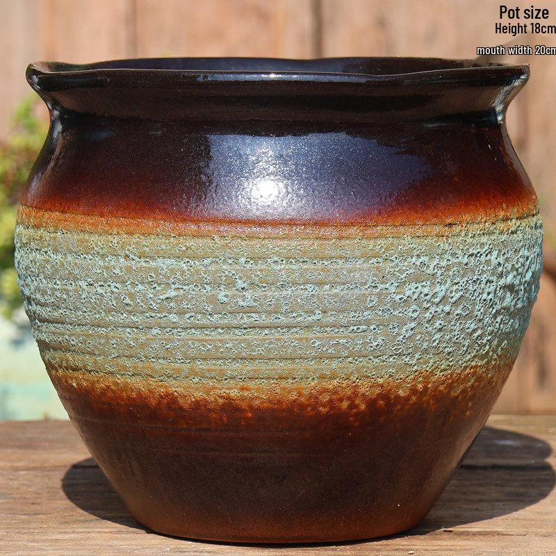 

Large Handmade Breathable Clay Pot for Succulents and Bougainvillea with Wide Mouth Large-Ceramic