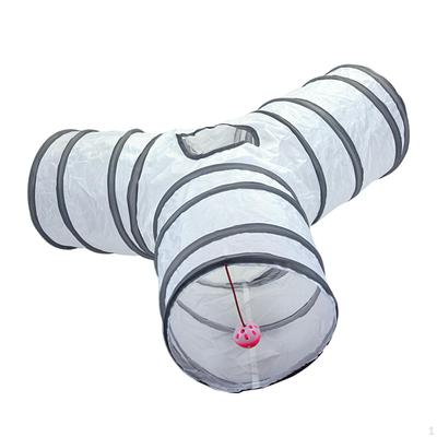 Collapsible Cat Tunnel Tube Foldable Pets Tear Resistant Sturdy Agility Play with Ball