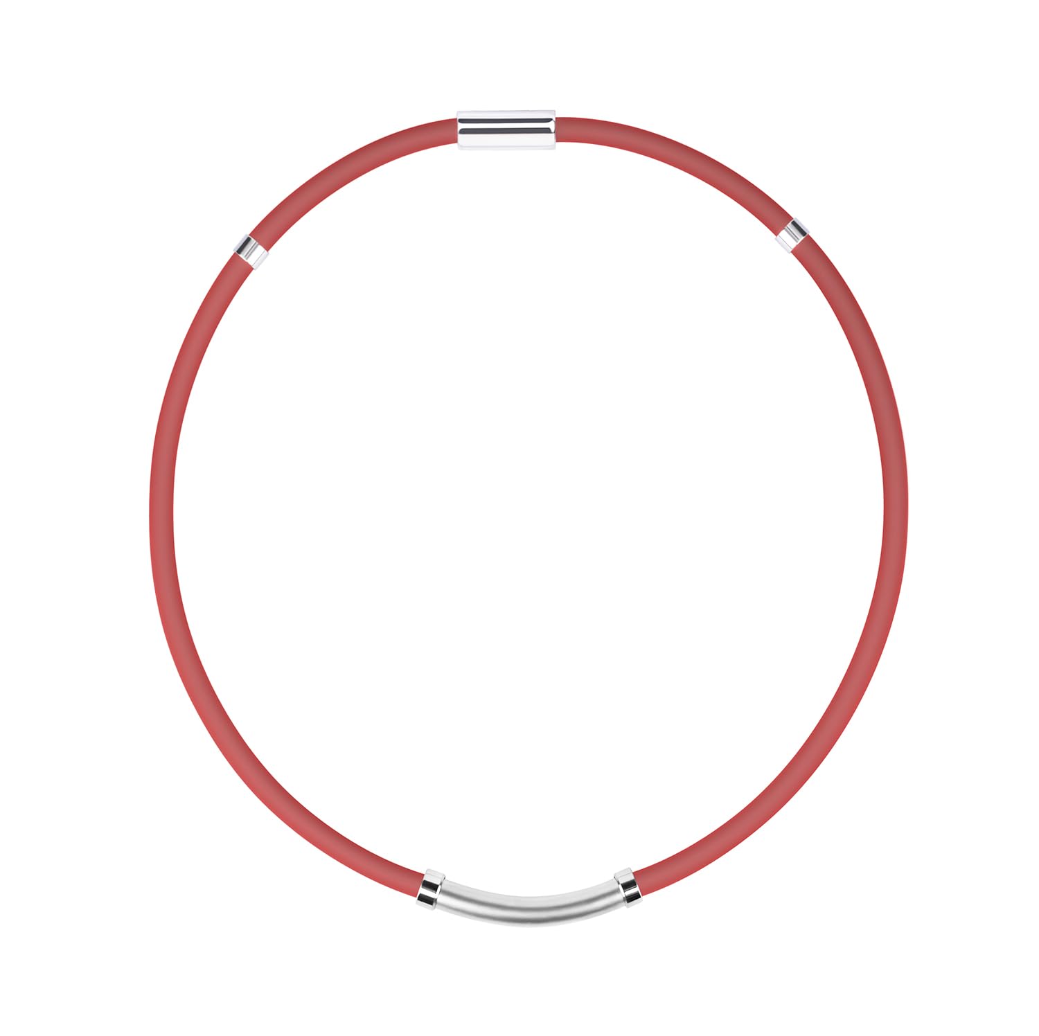 

2 sizes [AIMEIS] Anti-static necklace, titanium, magnetic, germanium, unisex, silicone, (50CM, red)
