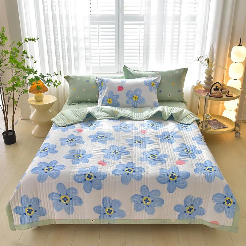 Letní patchworková přikrývka Květina Potištěná prošívaná přikrývka na postel Single/Queen/King Size Přikrývka/přikrývka na léto