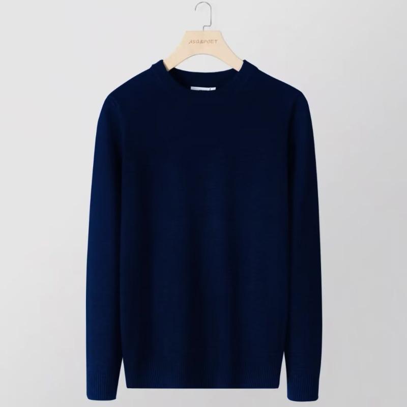 Men's Round Neck Long-Sleeve Knitted Sweater – Business Casual Top