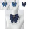Denim Bow Tie Brooch For Professional Attire Unisex Vintage French Style Collar Accessory
