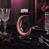 Gothic Home Ornaments Halloween Pink Moon Spider Candle Holder, Sweet Dark Aesthetic Tray for Creative Resin Craft Gift Pillar Candles, Tabletop Decor