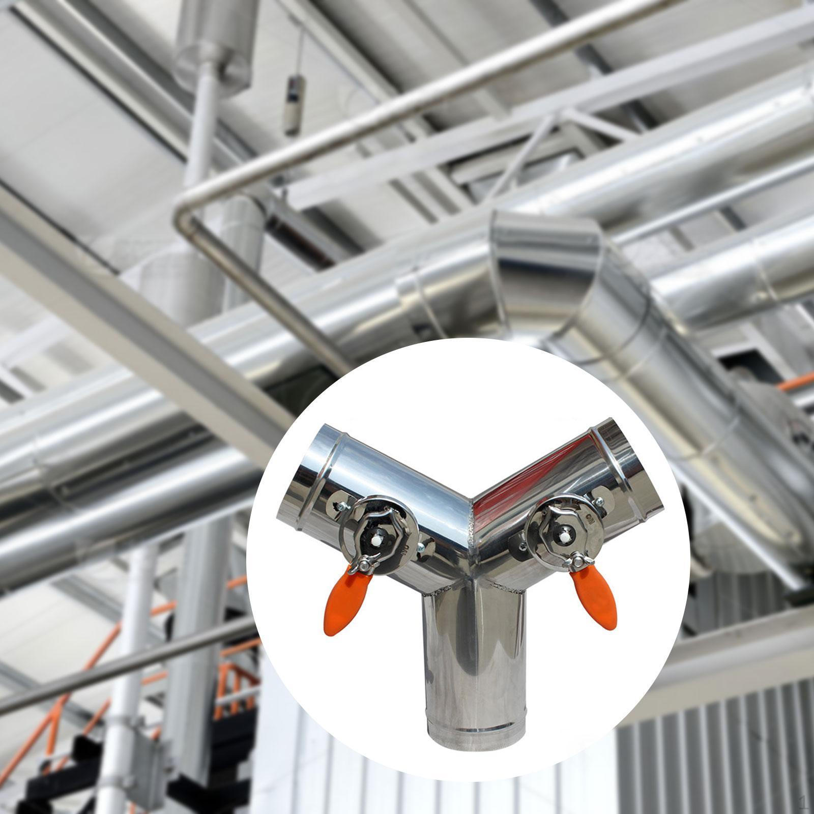 

Air Control Valve 3 Way Duct Connector Regulating Valves Stainless Steel Regulation Damper for Outer diameter 76mm