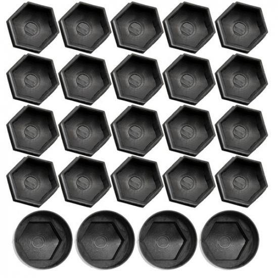 17mm Car Accessories Wheel Nut Lug Hub Covers Caps Screw Studs Decoration Black