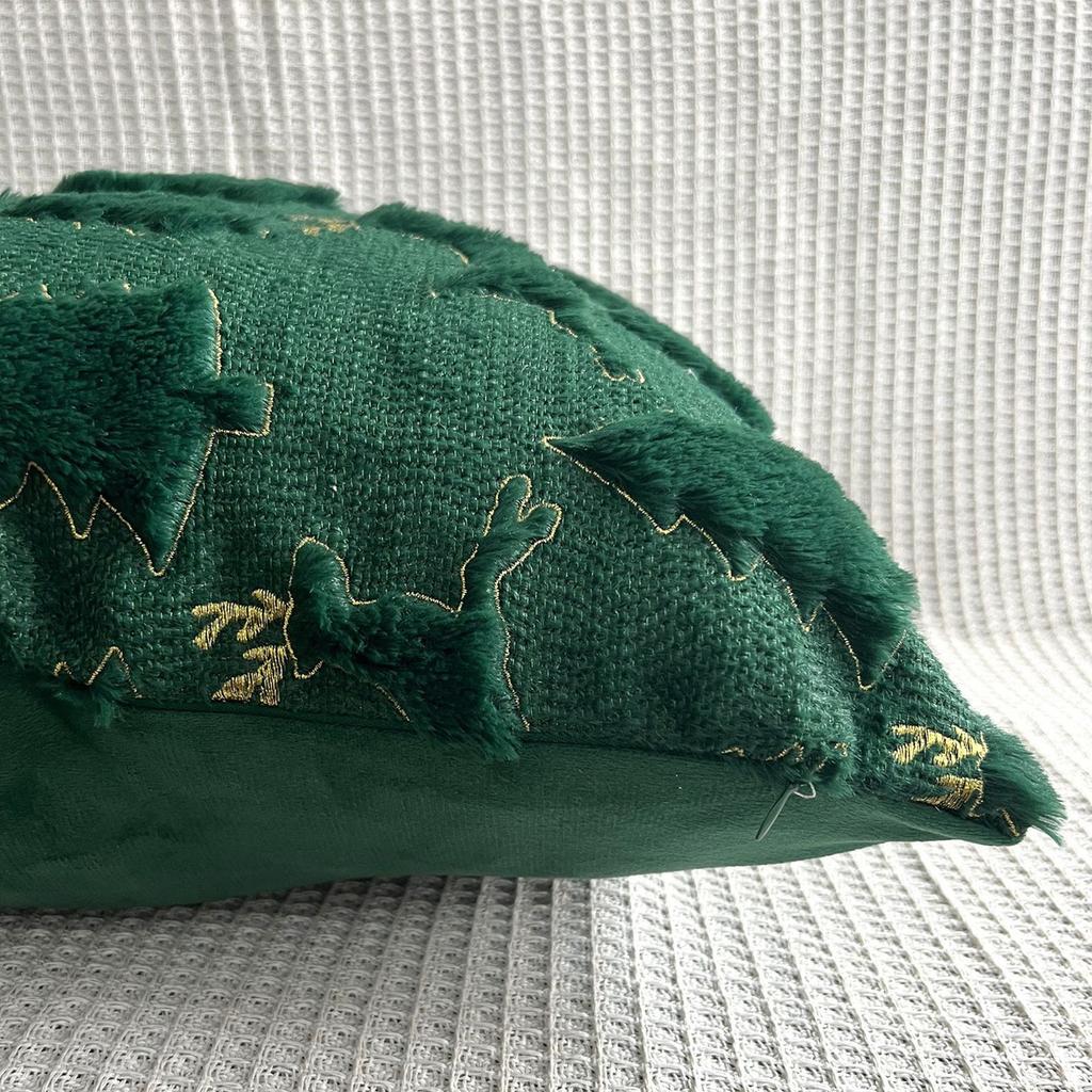 Christmas Tree Three-dimensional Plush Backrest Pillowcase, Bedroom Sofa Cushion Cover Without Core.