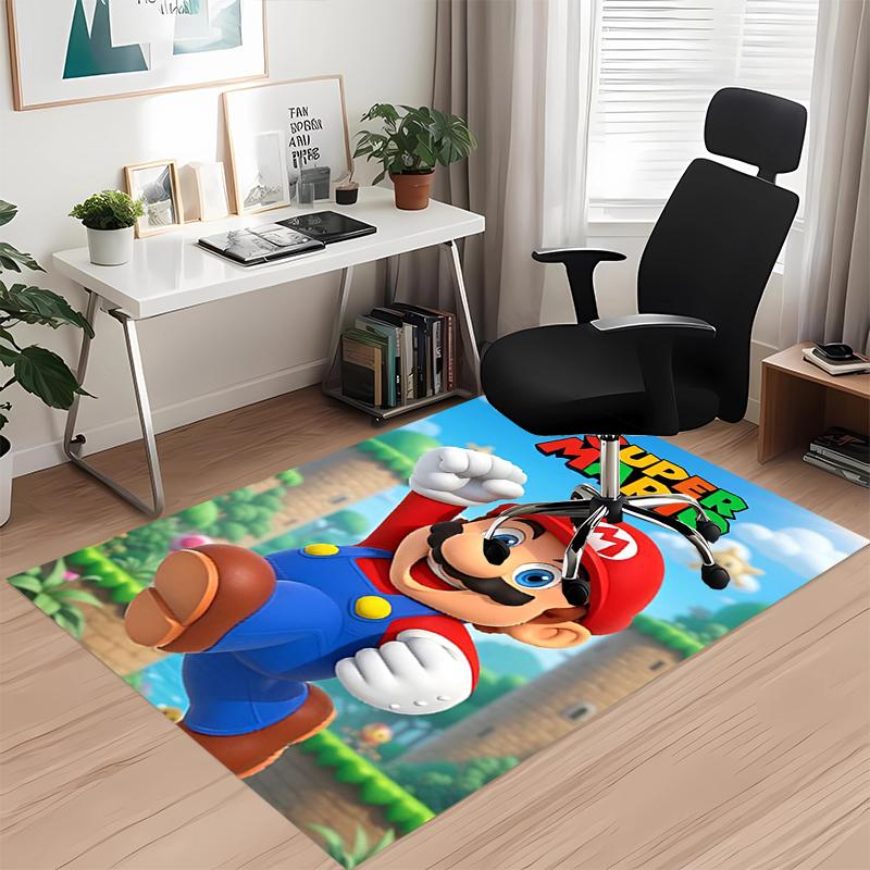 Mario Printed Carpetrugfor Office Chair Living Room Bedroom Kitchen Room Decor Gifts