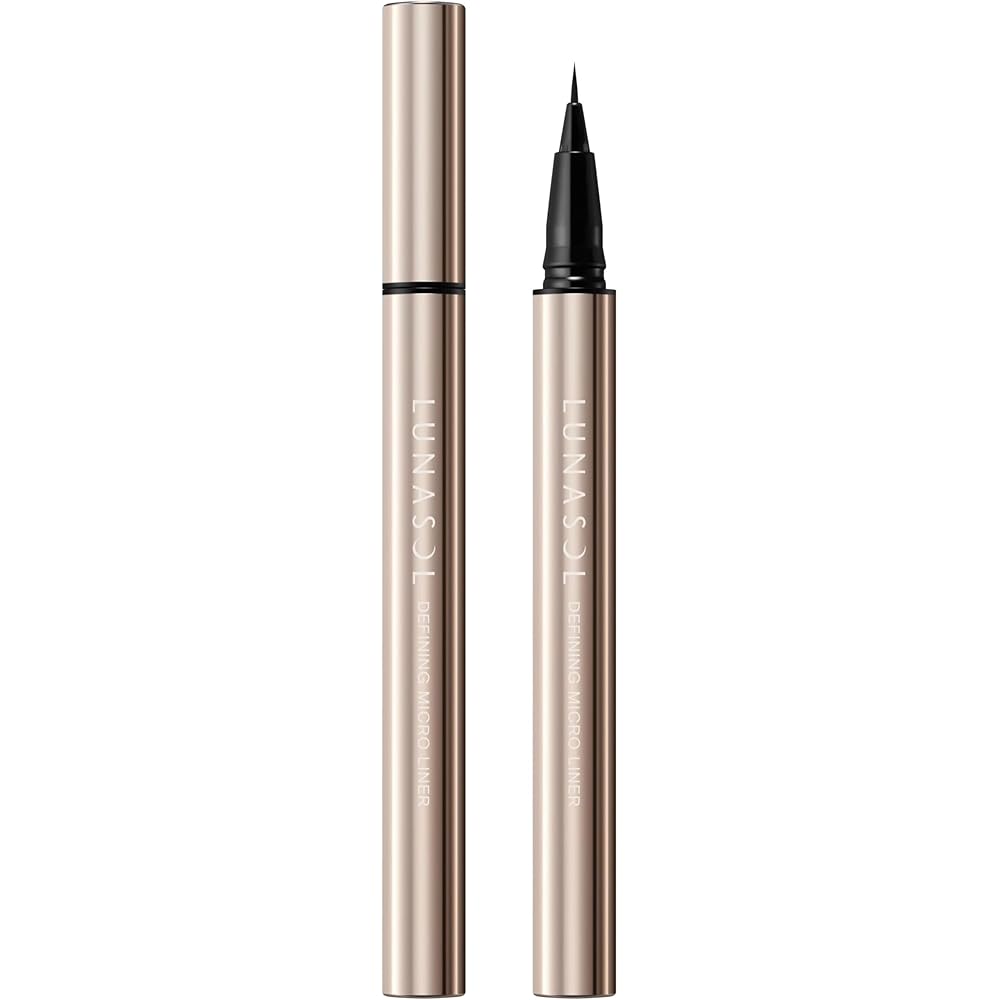 LUNASOL Defining Microliner 01 Shadow Black [Liquid Eyeliner] Ultra-fine brush, delicate lines, waterproof, smudge-proof, resistant to smudging and ru