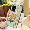 Waterproof Durable Phone Case For Oukitel C21 Wristband Wrist Strap Shockproof Silicone Kickstand Protective Ring Flower