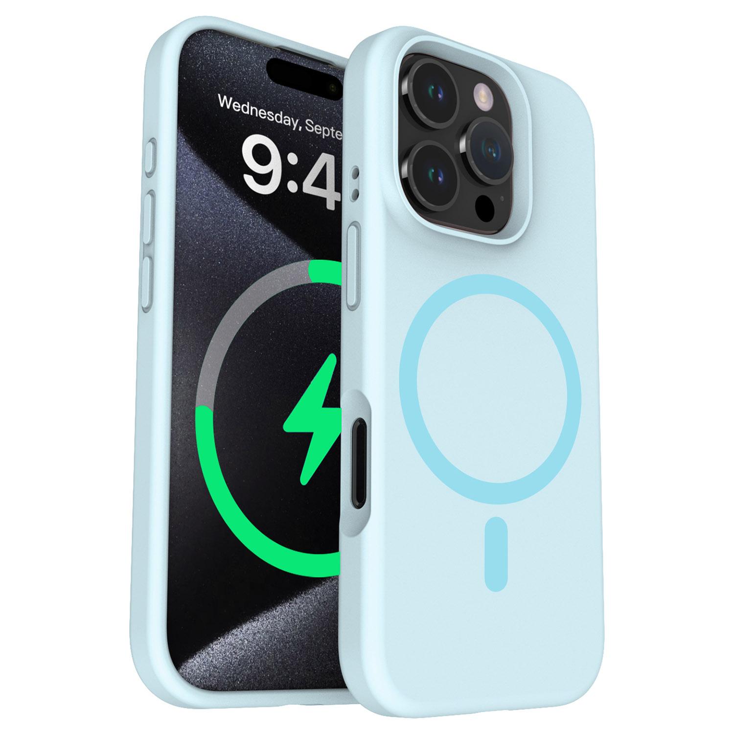 For iPhone 16 Pro Max Case Compatible with MagSafe PC+Liquid Silicone Phone Cover B