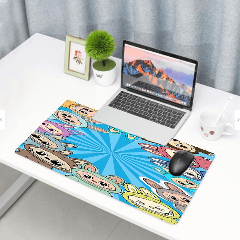 Labubu Print Mouse Pad, Anti‑Slip Desktop keyboard Mat, for PC Laptop Gaming Working Daily Use, Cool Festival Surprise Gift
