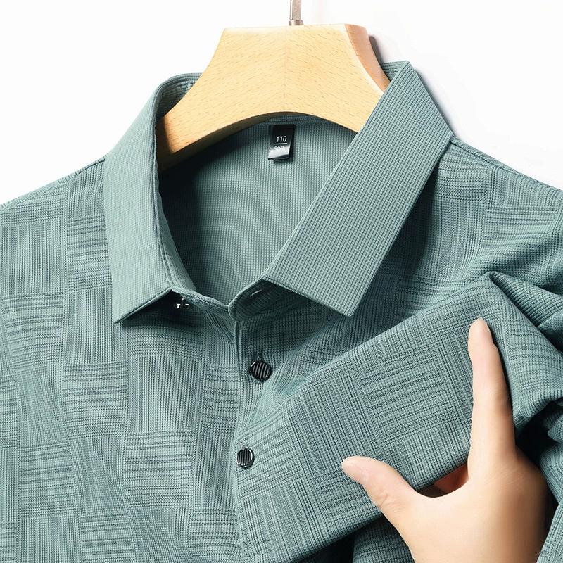 High End Summer Short Sleeved Middle-aged Casual Business Lapel Men's Popular Anti Wrinkle Breathable Fashion Polo Shirt