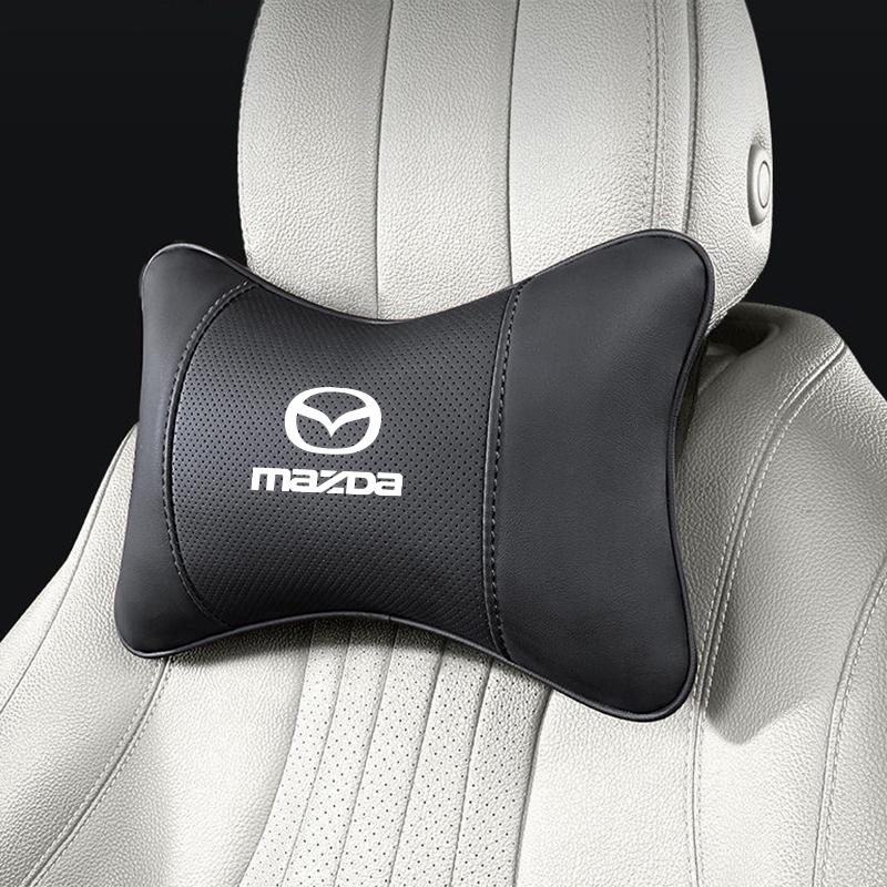 Car Seat Leather Headrest Neck Cushioning Support Head Pillow For Mazda 2 3 6 5 Atenza CX3 CX5 MX5 CX7 Axela CX30 CX90 CX60 CX50