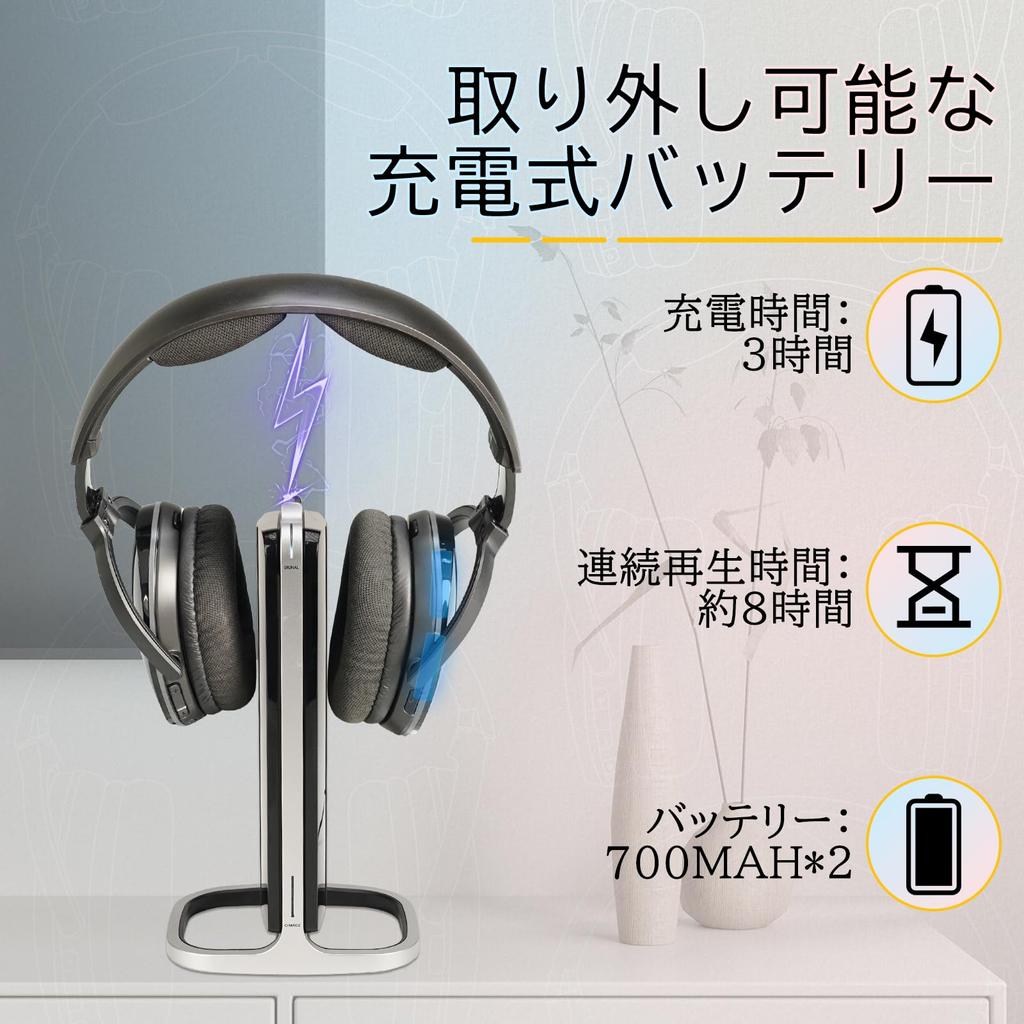 Retekess TA007 Sluchátka pro hovory Nabíjecí dok Žádný audio konektor a Nabíjí se s Velká Lehká a Sluchátka pro Vhodné pro Seniory TV,