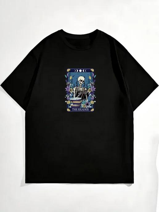 Oversized T-shirt with book print L