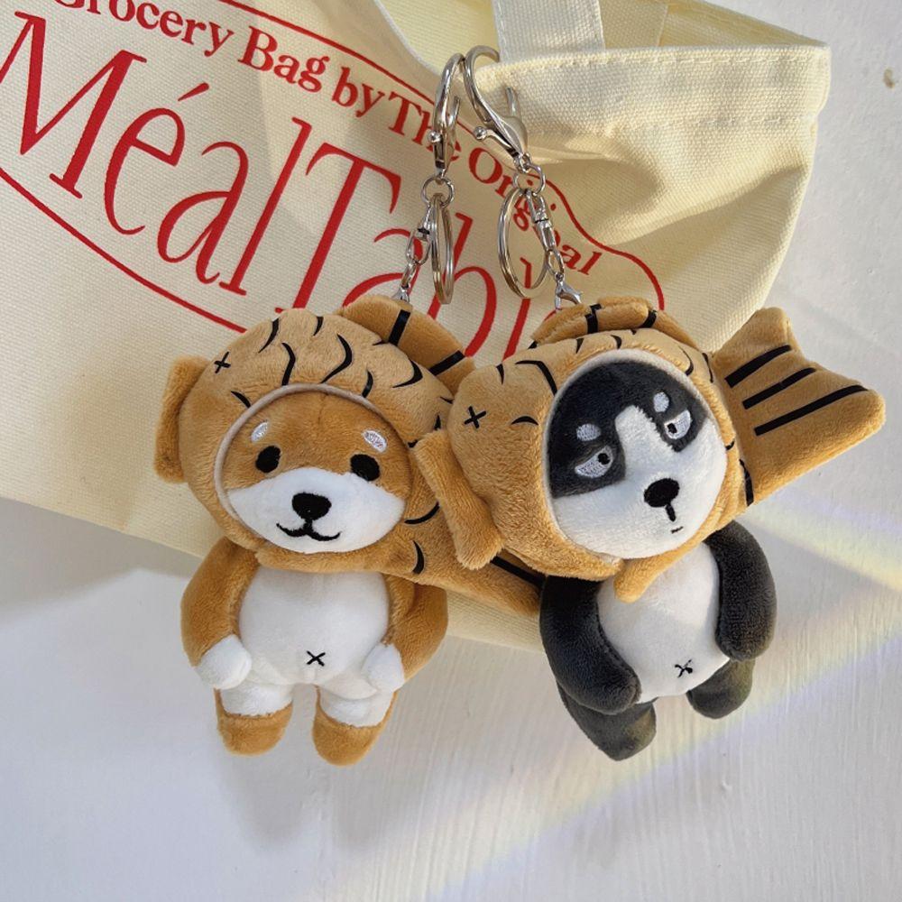 Husky With Taiyaki Head Cover Stuff Plush Toy Plush Pendant Keychain Backpack Charms Bag Decoration