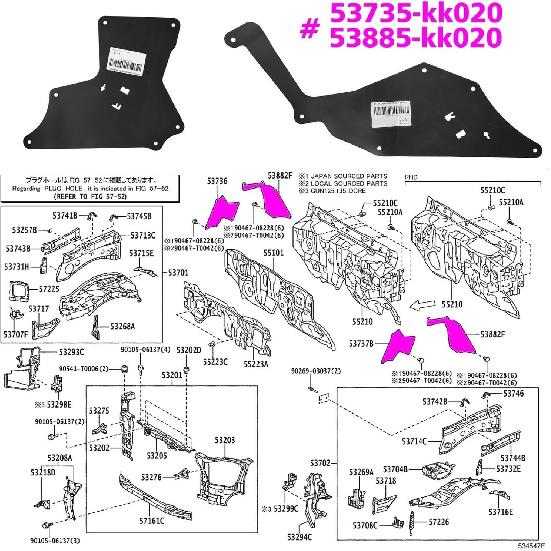 4PCS Splash Shields Compatible With Toyota Hilux Fortuner 2015-2024 Fender Liners Apron Guards Seal Protector 53885-KK020 53735-KK020 GUN125