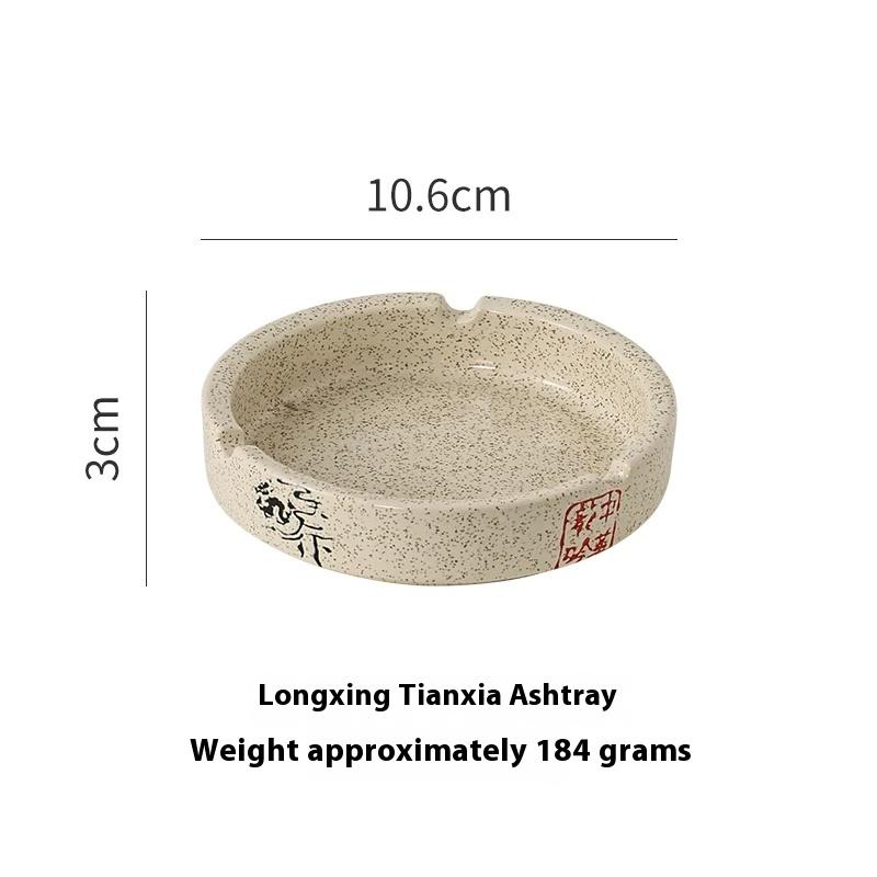 Japanese Retro Round Ashtray Home Living Room Tea Table Ceramic Ashtray Small Ashtray Creative Ornaments Household Items