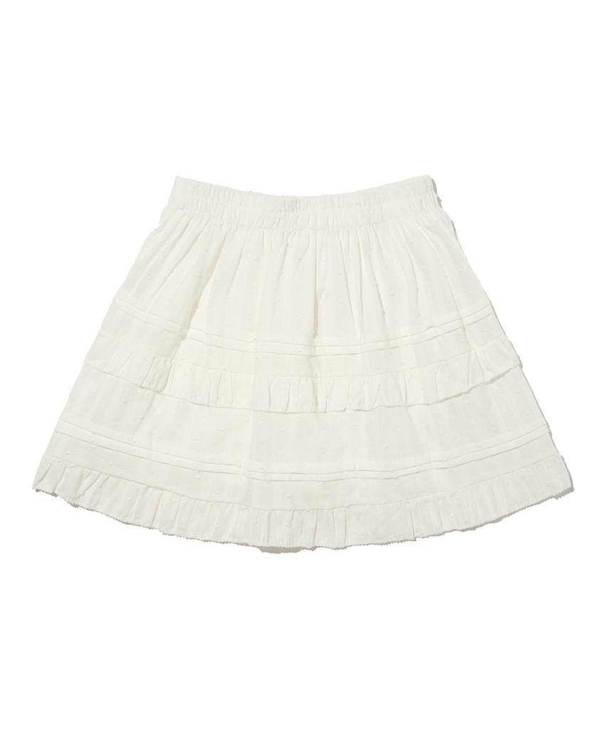 ROIDESROIS Lace Tiered Mini Skirt (Ivory)