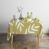 Plant Leaf (Green) Home Tablecloth - Waterproof, Anti-Stain, Rectangular For Dining Decor & Accessories