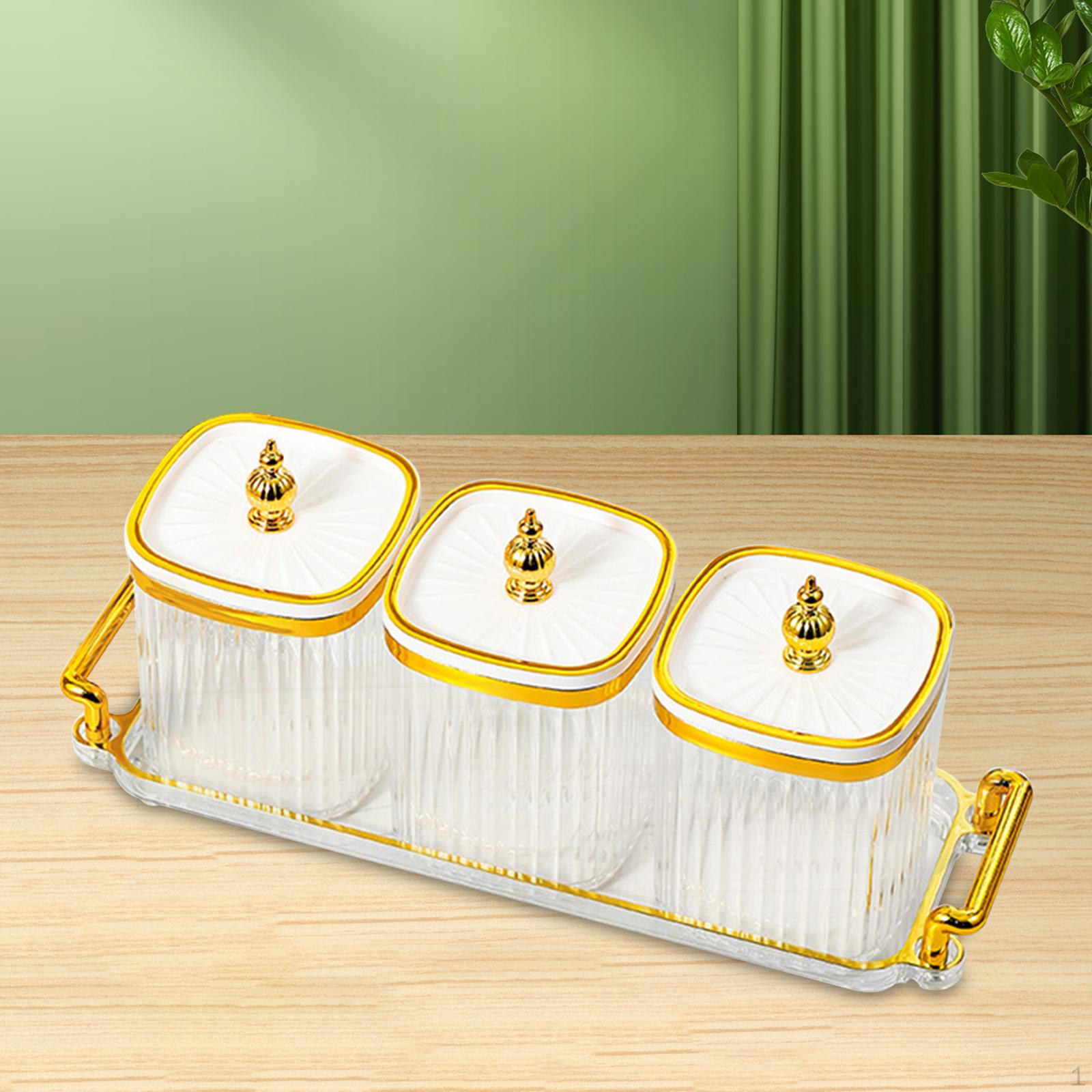 

Тарелка с сухофруктами, сервировочный поднос для закусок, многофункциональная разделенная тарелка, блюдо для конфет с крышкой 3 grids