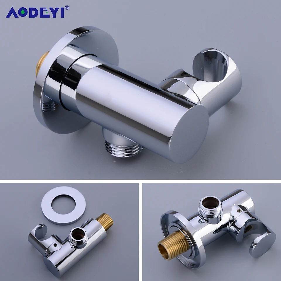 Brass Wall Mounted Hand Held Shower Holder Shower Bracket & Hose Connector Wall Elbow Unit Spout Water Inlet Angle Valve