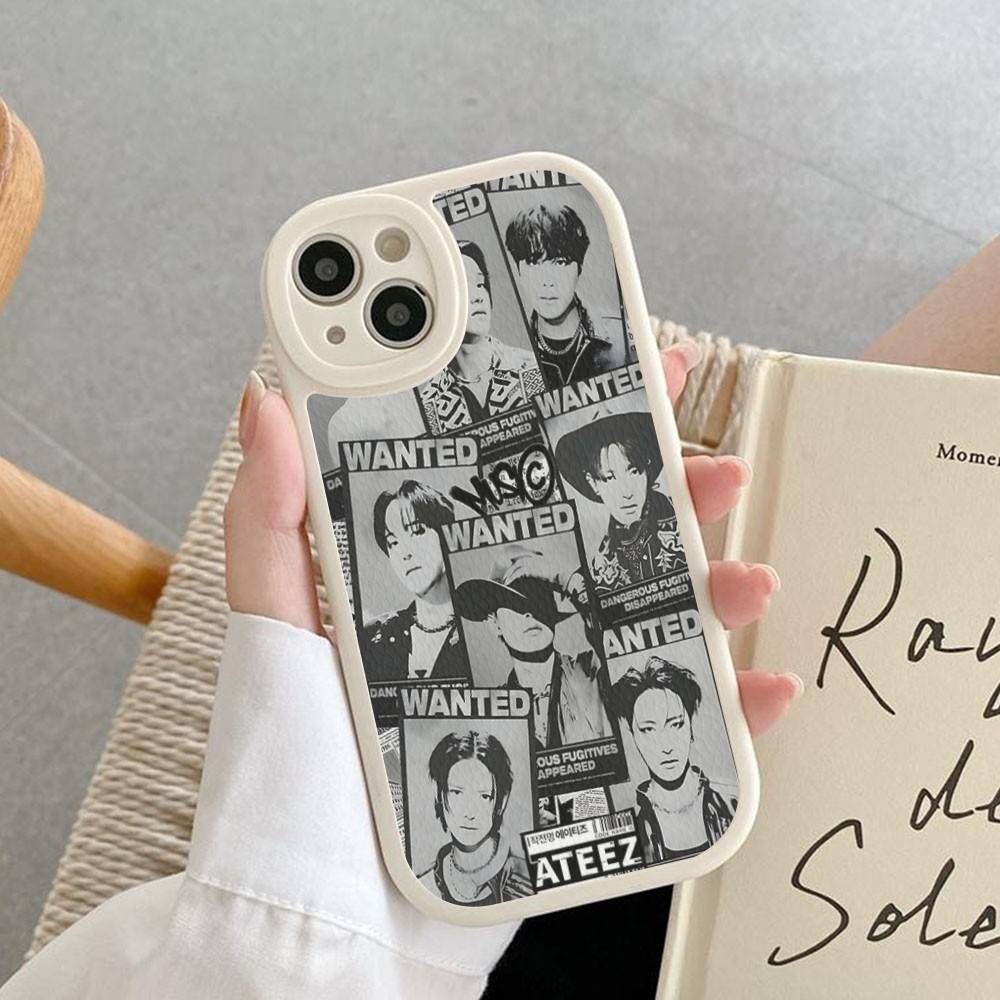 Kpop Group A-Ateez Phone Case For iPhone 16 15 14 13 12 11 Pro Max Plus Leather Shockproof Cover iphone 12pro