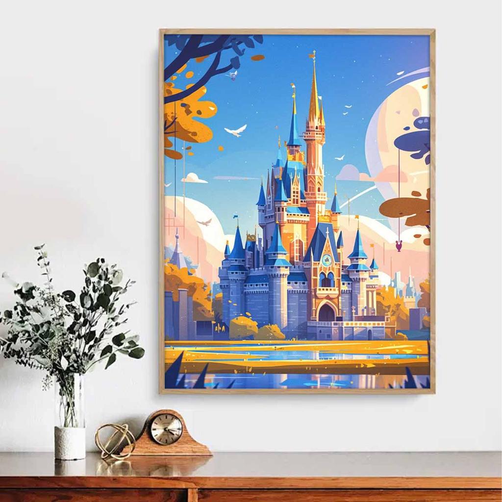 Full Round Diamond Painting A Desolate Castle Art Rhinestone Picture Mosaic DIY 5D Cross Stitch Embroidery Home Decoration