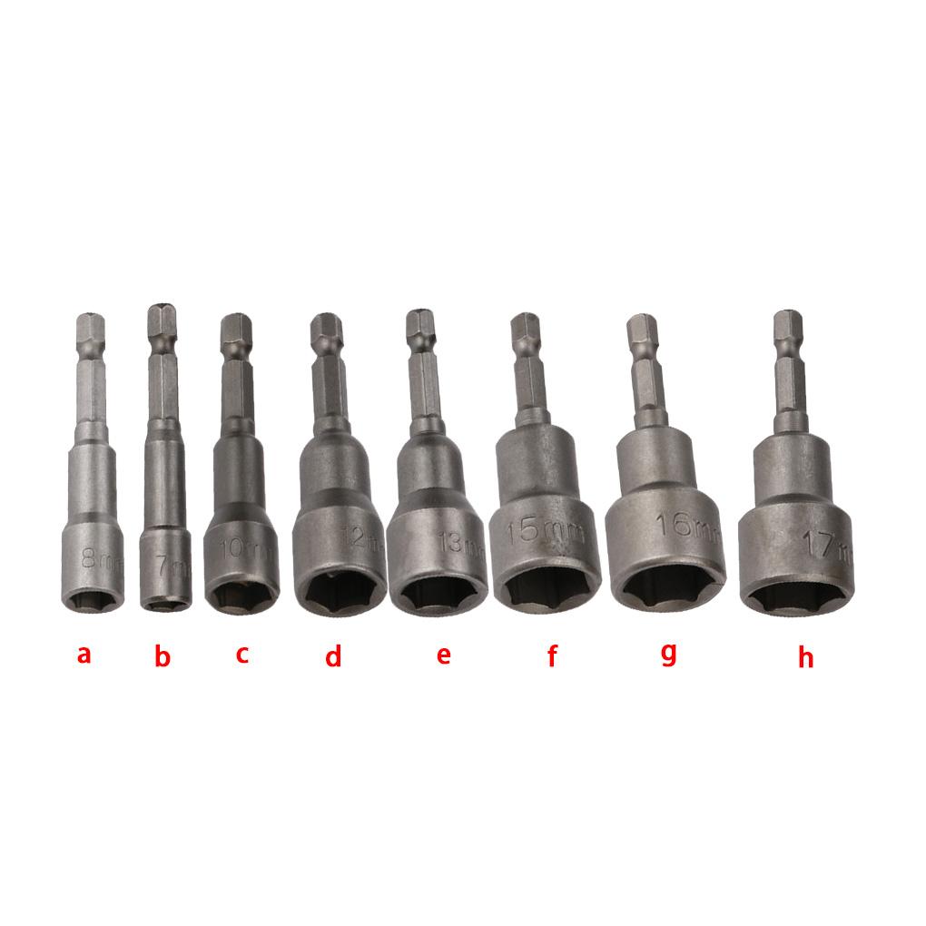 2pcs Nut Driver Bit Hexagon Socket and Shank Quick-release Nut Setter Driver Drill Bit Set