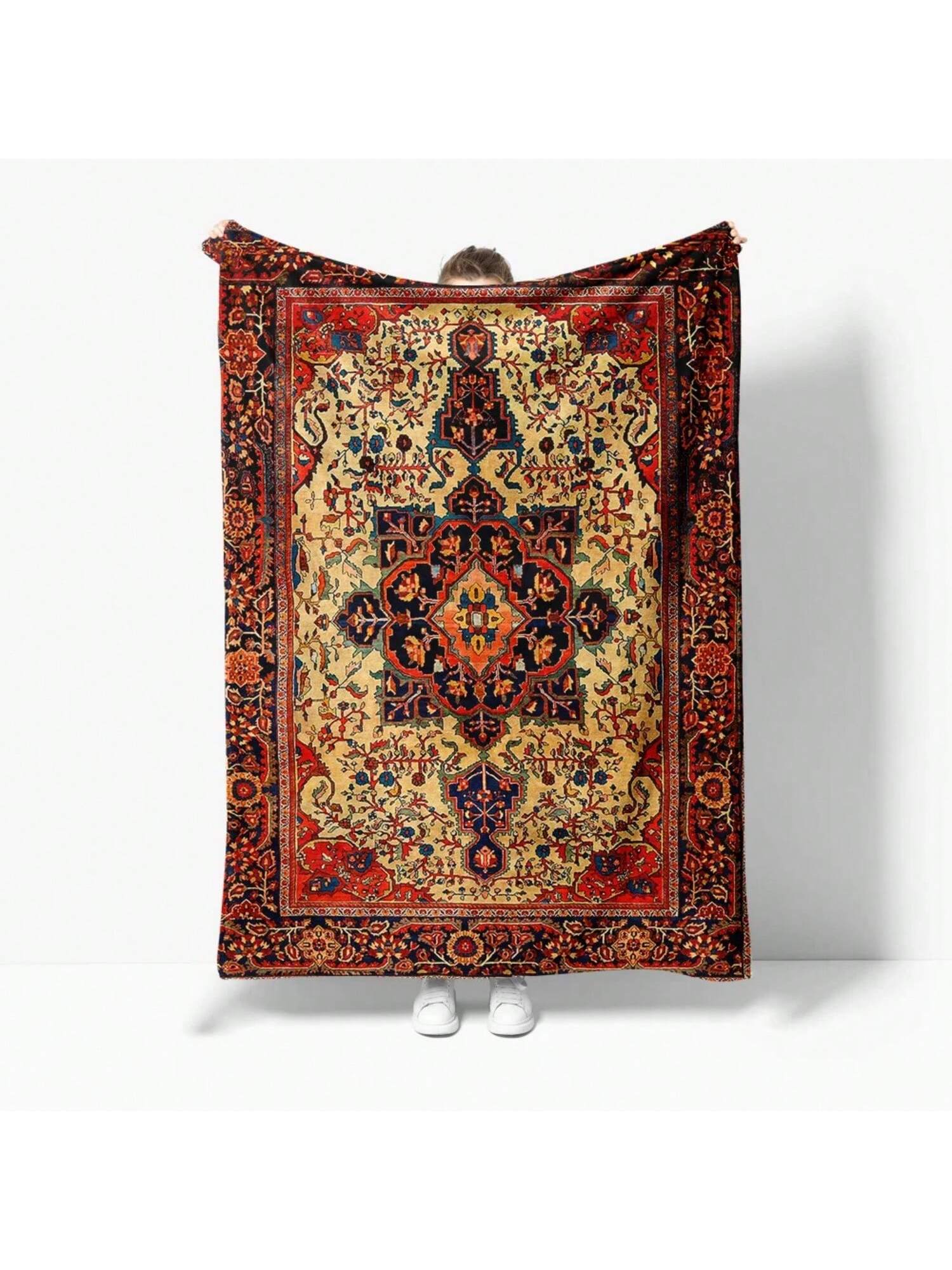 

Vintage Persian Rug Kilim Style Traditional Decorative Throw Blanket Bed Sofa Cushion Cover Gift 75X95CM сірий колір