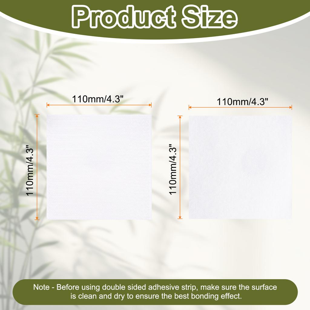 White Strong Self-Adhesive Hook and Loop Fastener Tape Rectangle Nylon Sticker Adhesive Tape For Car DIY Craft Home Office