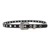 Blingbling Sequined Belt Aesthetic Big Eyelet Belt Gothic Pants Belt Girl PU Waistband Female Western Cowboy Waiststrap