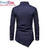 Cozy Up Asymmetric Embroidery Slim Fit Casual Long Sleeve Shirts Mens Western Cowboy Shirt Men Black White Chemise Male Button Up Shirts