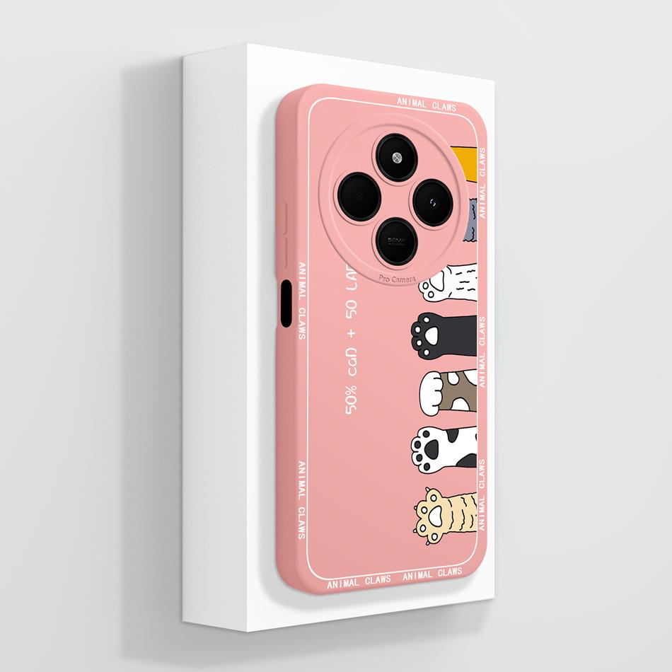 Per Custodia Telefono POCO C75 Carino Cuore Gatto Morbido Silicone Liquido Cover Posteriore Per Xiaomi Poco C 75 Protezione Completa Anti Caduta Funda Capa