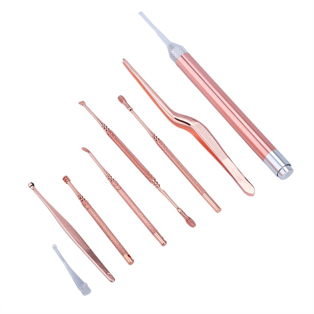 Stainless Steel Ear Spoon Light Ear Wax Pick Kit LED Earwax Cleaner Ear Care Tool