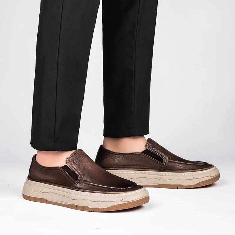 New Genuine Leather Mens Shoes 2024 Business Formal Shoes Designer Casual Shoes for Men Comfy Men Dress Loafers Driving Mocassin